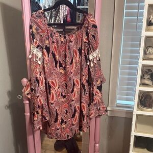 Voom by Joy Han Multicolor Paisley Long Sleeve Dress